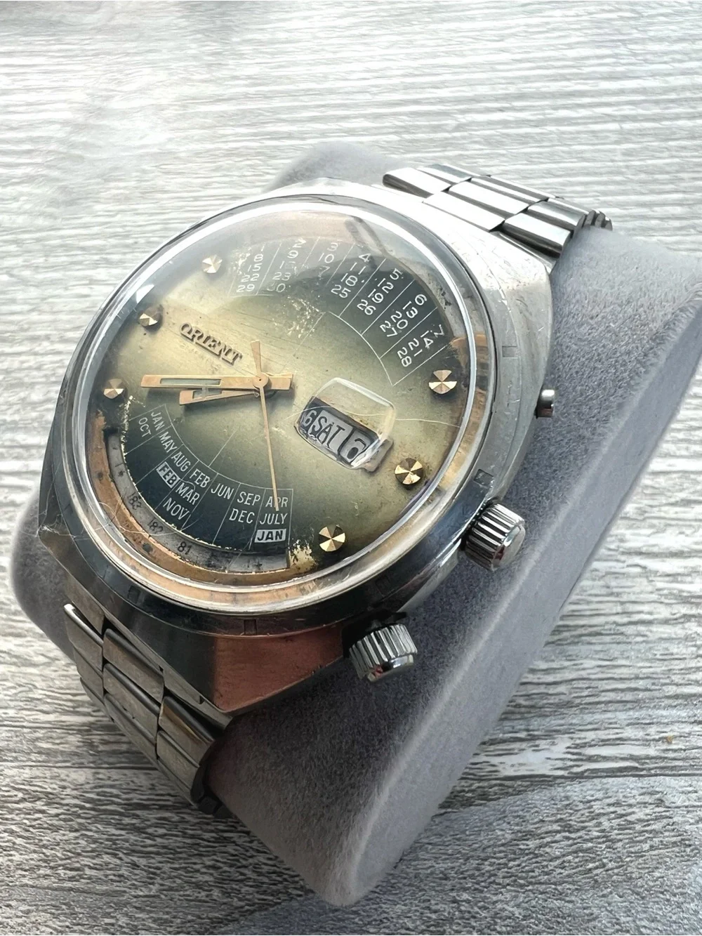 Orient Multi Calendar Mens watch green dial automatic